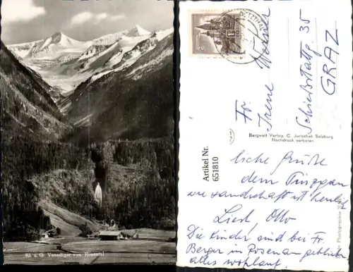 651810,Neukirchen am Großvenediger Kl. u. Gr. Venediger v. Rosental Wasserfall