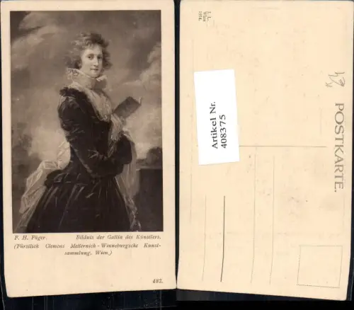 408375,Künstler Ak F. H. Füger Bildnis der Gattin d. Künstlers Buch Lesen