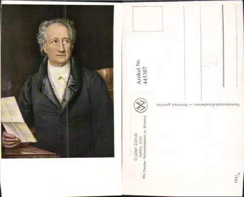 445307,Künstler Ak Stieler-Drück Goethe Brief Lesen
