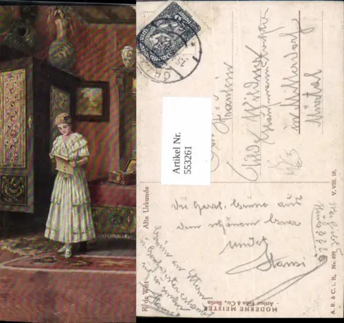 553261,Künstler AK R. De Witt Lesen liest Brief n. Mitterdorf