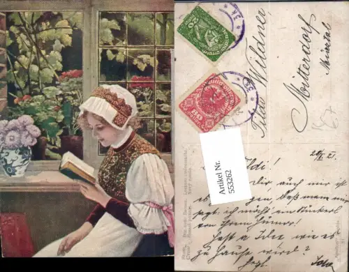 553262,Künstler AK Stone Lesen liest Buch n. Mitterdorf Mürztal