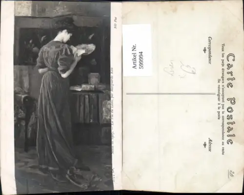 599994,Künstler Ak Marguerite Klee La fin du Livre Frau Buch Lesen