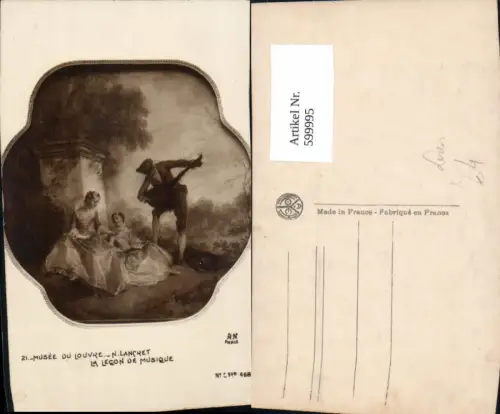 599995,Künstler Ak N. Lancret La Lecon de Musique Frauen Buch Lesen Musiker Mandoline