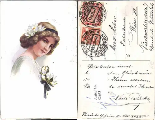 93643,Tolle Schöne Frau Künstlerkarte