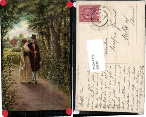 93915,R. de Witt Vor den Toren Liebespaar Zylinder Hut HAT