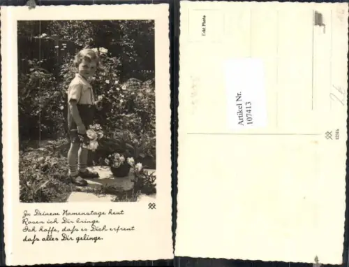 107413,Süsses Kind m., Rosen Blumen Spruch