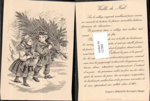 127985,Süsse Kinder Künstlerkarte m. Weihnachtsbaum Weihnachten