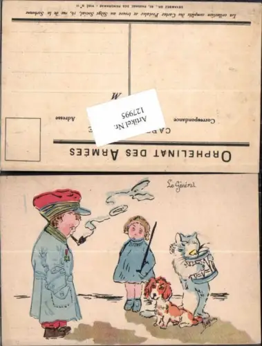 127995,Kindersoldat m. Orden Pfeife Hund General