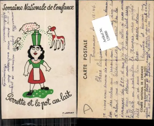 128000,F. Lesourt Semaine Nationale de lenfance Süsse Kinder Künstlerkarte