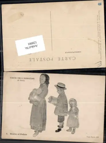 128001,Ceux de Arriere Vise paris 119 Süsse Kinder Künstlerkarte baby Hut misere et poesi