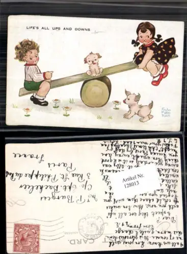 128013,Fredo Mabel Rose Süsse Kinder Künstlerkarte Hund