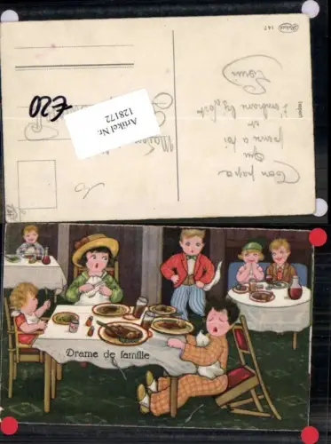 128172,Fritz Baumgarten unsign. Kinder im Speisesaal beim Essen baby pub Rokat 147