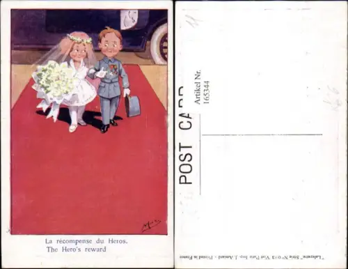165344,Künstler Ak May Kinder b. Hochzeit Braut The Hero reward pub Lafayette 003