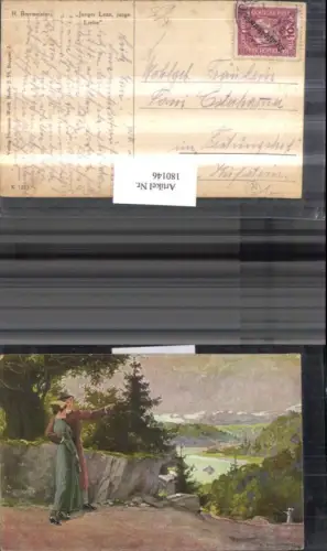 180146,Liebe Künstler AK R. Borrmeister Mann u. Frau Landschaft