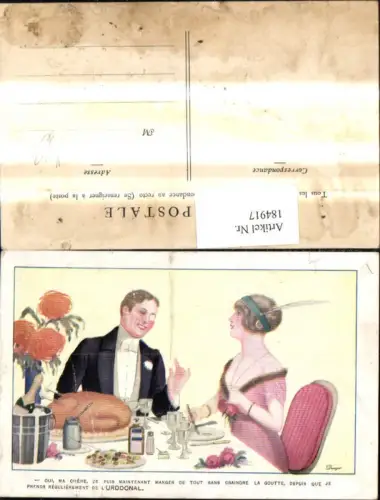 184917,Künstler Ak Draeger Paar Liebe b. Essen Sekt Spruch Text