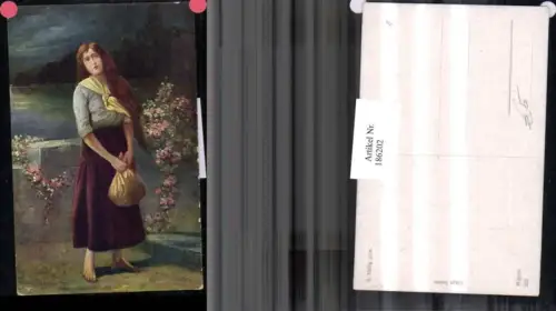 186202,Künstler AK R. Nellig Gypsy Mignon Frau m. Kleid