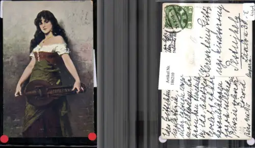 186210,Künstler AK N. Sichel Gypsy Mignon Mädchen m. Kleid Mandoline