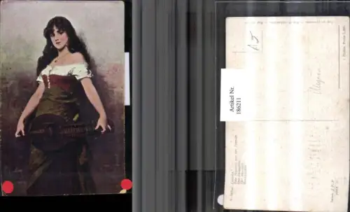 186211,Künstler AK N. Sichel Gypsy Mignon Mädchen m. Kleid Mandoline