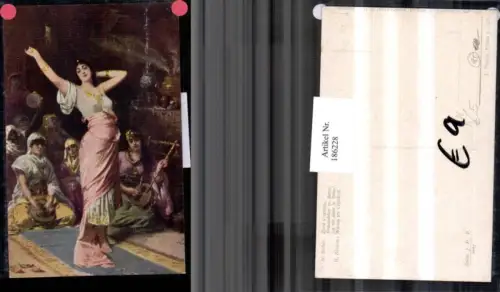 186228,Künstler AK N. Sichel Gypsy Mignon Frauenleben in Serail Trommel Zupfinstrument