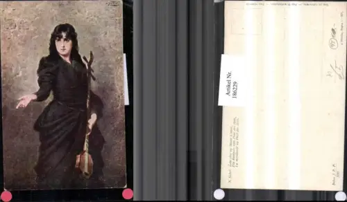 186229,Künstler AK N. Sichel Gypsy Mignon Bettlerin v. Pant des Arts Saiteninstrument