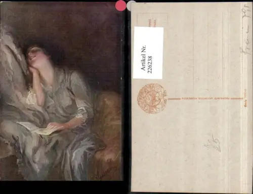 226238,Künstler AK Italienischer Künstler Frau Zettel