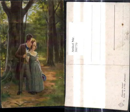 300770,Künstler Ak R. de Witt Maienzeit Liebe Paar Umarmung unter Baum