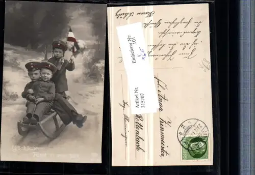 315707,Kinder in Uniform Soldaten Kindersoldaten Rodel Schlitten pub EAS 2373euro5