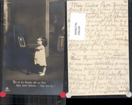 336169,Foto Ak Kind v. Bild Vater Spruch Text