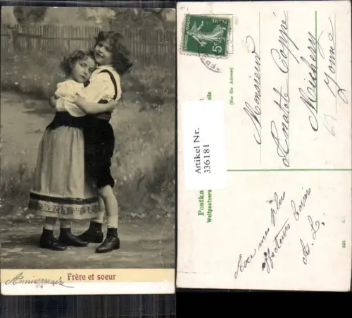 336181,Kind Kinder Mädchen Junge Bub Tracht Umarmung Frere et soeur