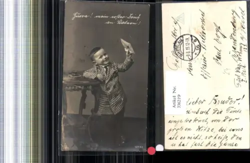 336219,Kind Kinder Bub Junge im Anzug m. Brief Kuvert pub NPG 12733