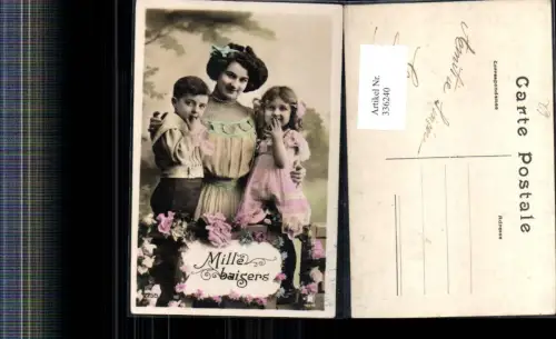 336240,Kind Kinder m. Frau Mutter Mille baisers Blumen