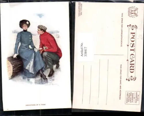 338417,Künstler Ak Clarence F. Underwood Liebe Paar Fischen Angeln A Fishermans Luck
