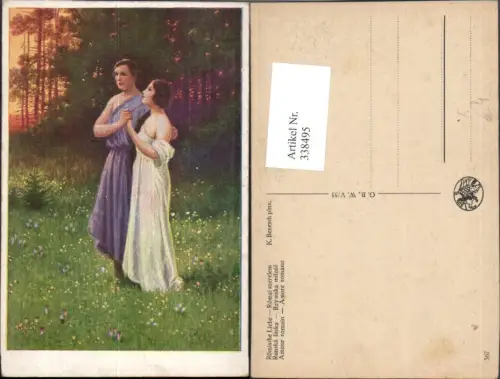 338495,Künstler Ak K. Benesch Römische Liebe Paar Händchenhalten Erotik