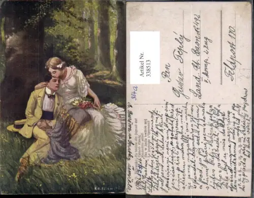 338513,Künstler Ak K. O. Belawski Es blühte die Jugend auf Liebe Paar