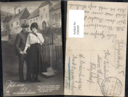 338569,Liebe Paar Soldat Händchenhalten Ach wie ists möglich dann Spruch