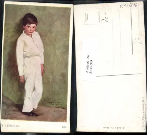 364909,Künstler Ak W. V. Krausz Bubi Kind Junge