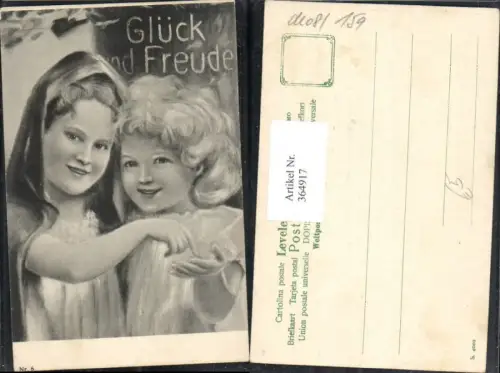 364917,Künstler Ak Kinder Mädchen Kopftuch Schleier Glück u. Freude