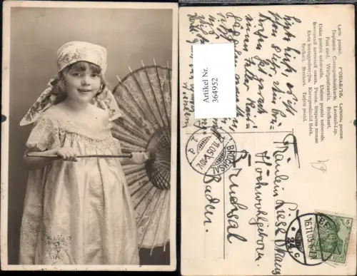 364952,Kind Mädchen Kopftuch Schirm Japanischer Stil