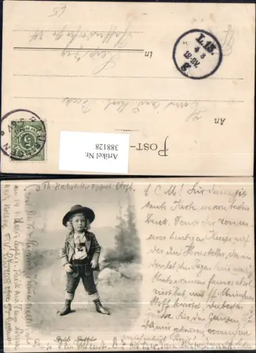 388128,Kind Bub Junge Lockenkopf Tracht Lederhose Hut