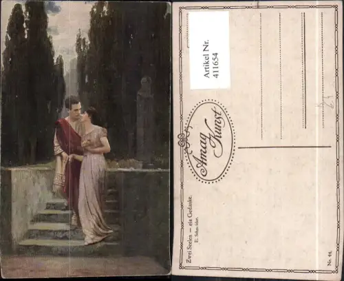 411654,Künstler Ak E. Schneider Zwei Seelen ein Gedanke Verliebter Blick Paar Liebe
