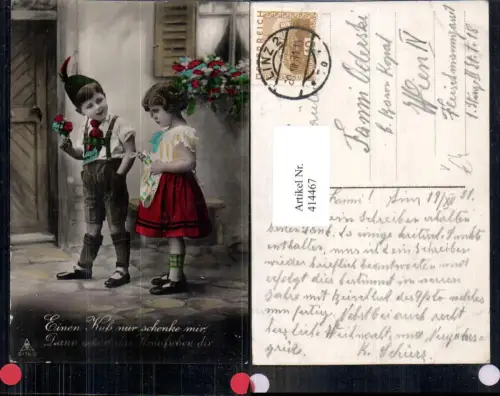 414467,Kinder Tracht Lederhose Blumen Einen Kuss nur schenke mir pub Photochemie 6176euro2