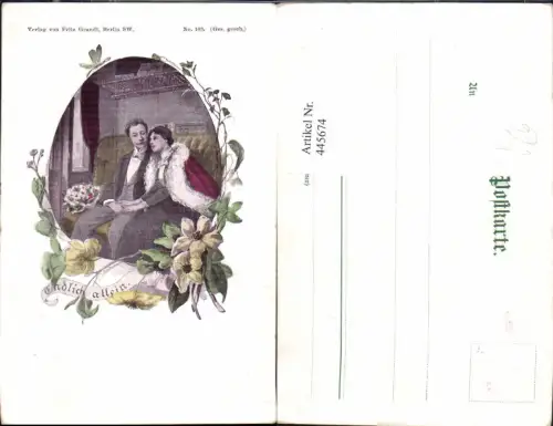 445674,Künstler Ak K. v. Rozynski Paar Liebe Endlich allein pub Fritz Grandt 103