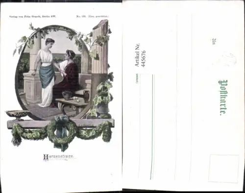 445676,Künstler Ak K. v. Rozynski Herzensfrage Paar Liebe pub Fritz Grandt 132