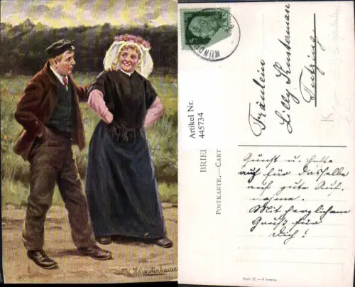 445734,Künstler Ak J. G. Gerstenhauer Paar Liebe