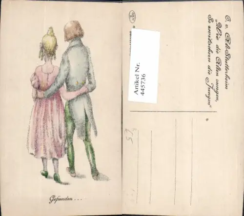 445736,Künstler Ak G. v. Alt-Stutterheim Gefunden Umarmung Rückenansicht Paar Liebe