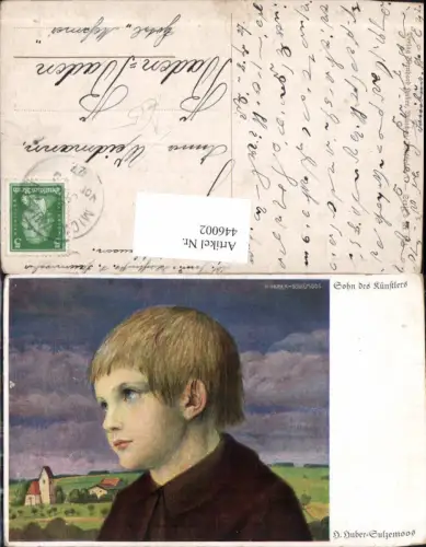 446002,Künstler Ak H. Huber-Sulzemoos Sohn d. Künstlers Kind Bub Junge
