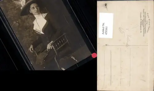 479361,Foto Ak Frau mit Hut Hutmode pub Foto-Kunst-Salon Dresden