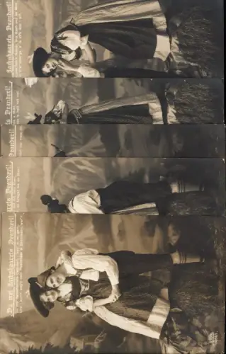 479385,Serie 5 Stk. Paar Tracht Liebe Du mei flachshaarets Deanderl