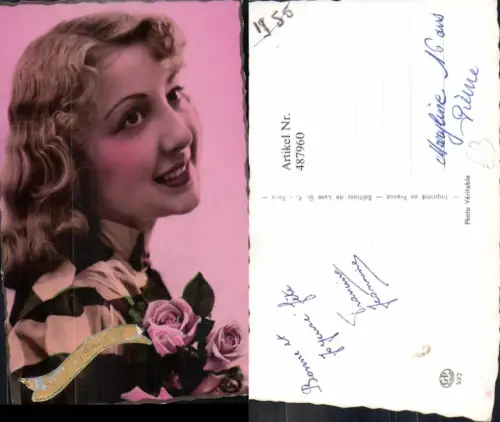 487960,Frau Blonder Lockenkopf Portrait Rosen Blumen St Catherine