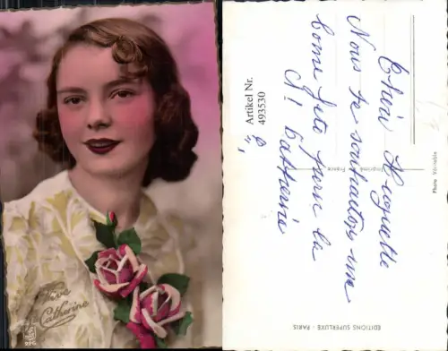 493530,Frau Lockenkopf Rote Lippen Rosen Blumen